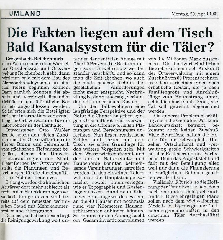 Kanalsystem fr die Tler